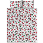 Pixel Cherry Pattern Print Quilt Bed Set