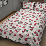 Pixel Cherry Pattern Print Quilt Bed Set