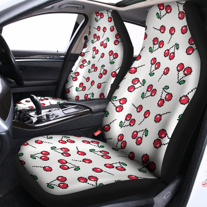 Pixel Cherry Pattern Print Universal Fit Car Seat Covers
