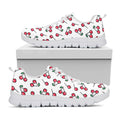 Pixel Cherry Pattern Print White Running Shoes
