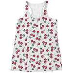Pixel Cherry Pattern Print Women's Racerback Tank Top