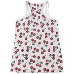 Pixel Cherry Pattern Print Women's Racerback Tank Top