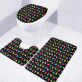 Pixel Christmas Lights Print 3 Piece Bath Mat Set