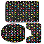 Pixel Christmas Lights Print 3 Piece Bath Mat Set