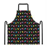 Pixel Christmas Lights Print Apron