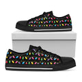 Pixel Christmas Lights Print Black Low Top Sneakers