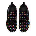 Pixel Christmas Lights Print Black Sneakers