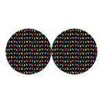 Pixel Christmas Lights Print Car Coasters