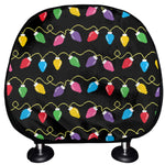 Pixel Christmas Lights Print Car Headrest Covers