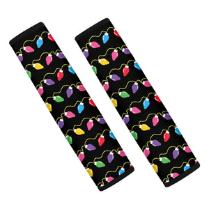 Pixel Christmas Lights Print Car Seat Belt Covers