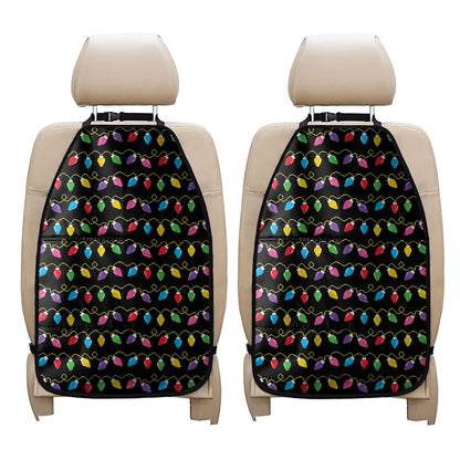 Pixel Christmas Lights Print Car Seat Organizers