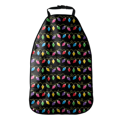 Pixel Christmas Lights Print Car Seat Organizers