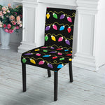 Pixel Christmas Lights Print Dining Chair Slipcover