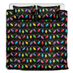 Pixel Christmas Lights Print Duvet Cover Bedding Set