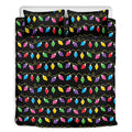 Pixel Christmas Lights Print Duvet Cover Bedding Set