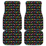 Pixel Christmas Lights Print Front and Back Car Floor Mats