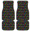 Pixel Christmas Lights Print Front and Back Car Floor Mats