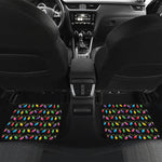 Pixel Christmas Lights Print Front and Back Car Floor Mats