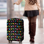 Pixel Christmas Lights Print Luggage Cover