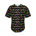 Pixel Christmas Lights Print Men's Baseball Jersey