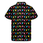 Pixel Christmas Lights Print Men's Short Sleeve Shirt