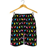 Pixel Christmas Lights Print Men's Shorts