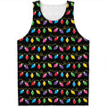 Pixel Christmas Lights Print Men's Tank Top