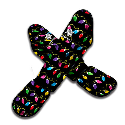Pixel Christmas Lights Print Muay Thai Shin Guard