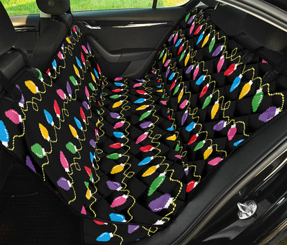 Pixel Christmas Lights Print Pet Car Back Seat Cover