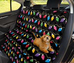 Pixel Christmas Lights Print Pet Car Back Seat Cover