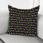 Pixel Christmas Lights Print Pillow Cover