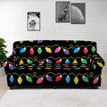 Pixel Christmas Lights Print Sofa Cover
