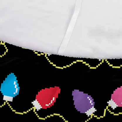 Pixel Christmas Lights Print Sofa Cover