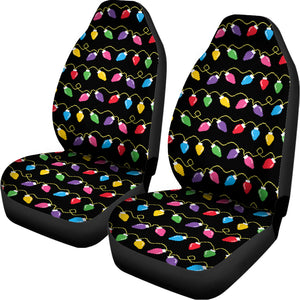 Pixel Christmas Lights Print Universal Fit Car Seat Covers