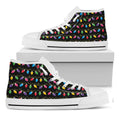 Pixel Christmas Lights Print White High Top Sneakers