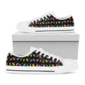 Pixel Christmas Lights Print White Low Top Sneakers