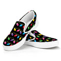 Pixel Christmas Lights Print White Slip On Sneakers