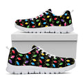 Pixel Christmas Lights Print White Running Shoes
