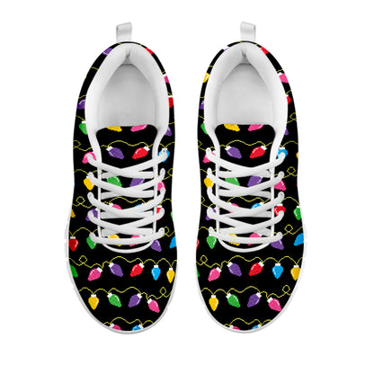 Pixel Christmas Lights Print White Sneakers