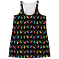 Pixel Christmas Lights Print Women's Racerback Tank Top