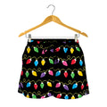 Pixel Christmas Lights Print Women's Shorts
