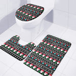 Pixel Christmas Santa Claus Print 3 Piece Bath Mat Set