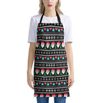 Pixel Christmas Santa Claus Print Apron