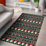 Pixel Christmas Santa Claus Print Area Rug
