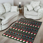 Pixel Christmas Santa Claus Print Area Rug