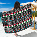Pixel Christmas Santa Claus Print Beach Sarong Wrap