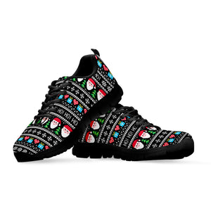 Pixel Christmas Santa Claus Print Black Running Shoes – GearFrost