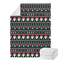 Pixel Christmas Santa Claus Print Blanket