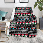 Pixel Christmas Santa Claus Print Blanket