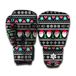 Pixel Christmas Santa Claus Print Boxing Gloves